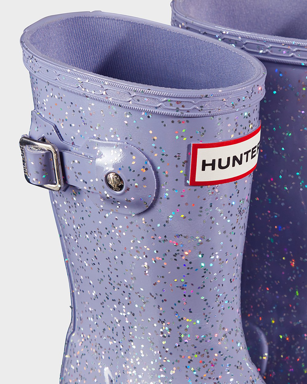 Regenlaarzen Kinderen - Hunter Original Little Giant Glitter - Paars - 51ASVBUCT